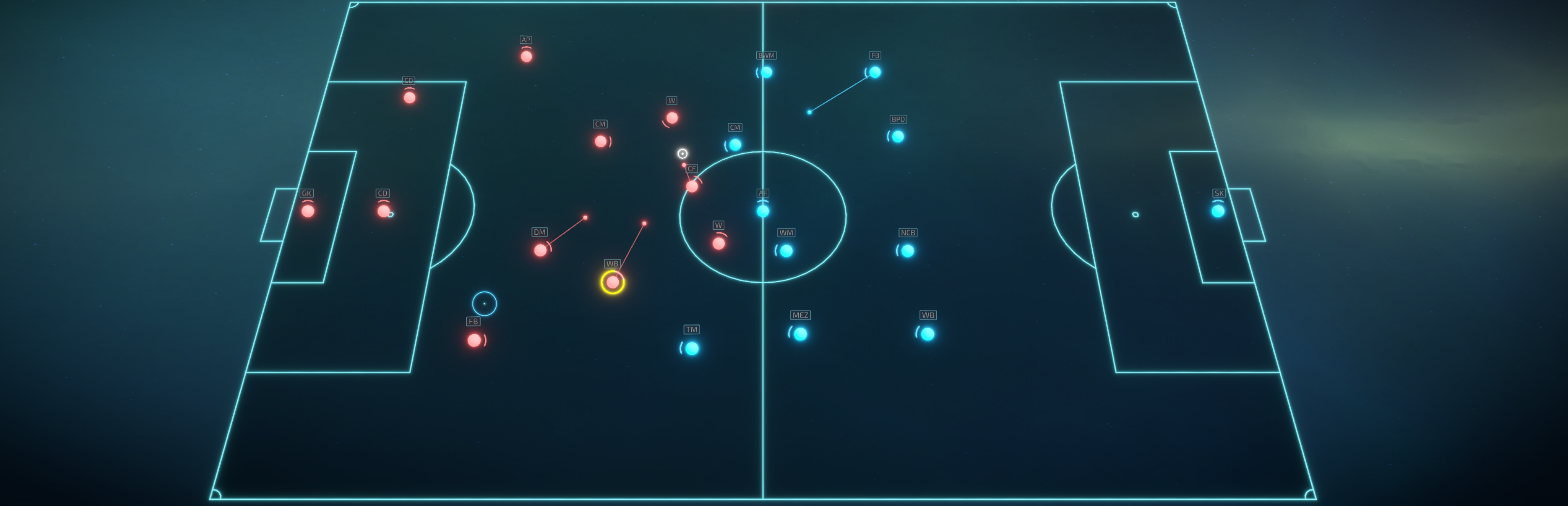 Stardust Football Tactics — tactical pitch overview